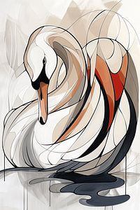 Abstrakter Schwan: Geometrische Eleganz