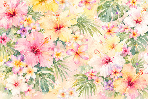 Floral Enchantment with Hibiscus and Plumeria