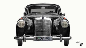 Mercedes-Benz 219 Ponton (W 105) in zwart/wit