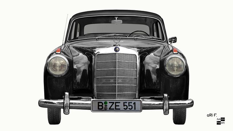 Mercedes-Benz 219 Ponton (W 105) in schwarz & weiß von aRi F. Huber