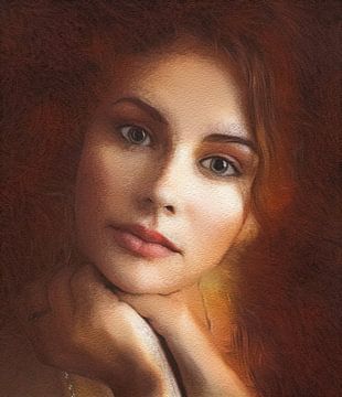 Cute Redhead Girl van Gisela - Art for you