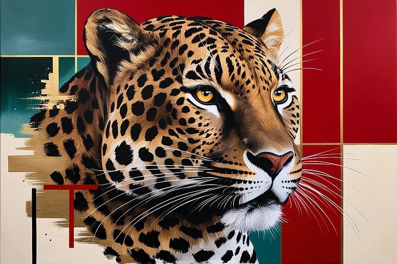 Moderne kunst van een jaguar van Art & Soul Creations