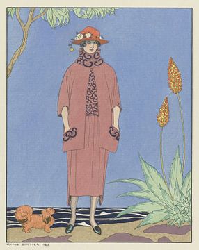 George Barbier - A palm beach ; Tailleur, de Worth (1921) sur Peter Balan