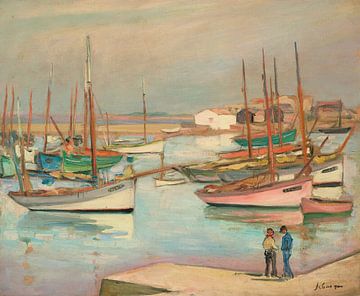 Häuser am Hafen auf der Ile d'Yeu (1919) von Peter Balan