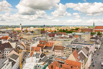 Uitzicht over de daken van Augsburg van ManfredFotos