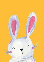 Woodland bunny on mustard