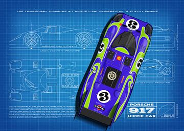 917 Hippie Car Blueprint by Theodor Decker