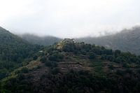 Village at the top of a mountain.