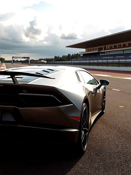 Lamborghini Huracan STO Grijs Bewolkt Hemels Circuit van MIROKKU