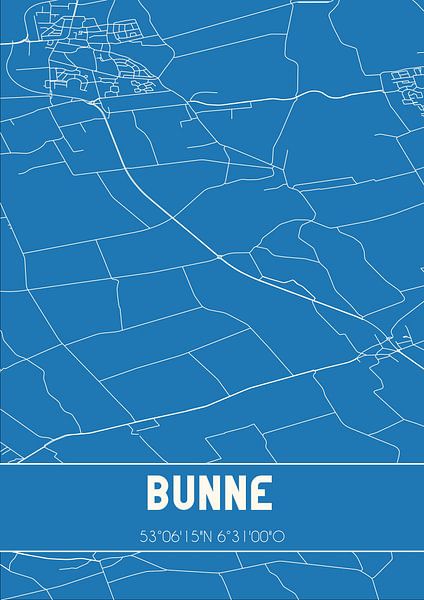 Blueprint | Map | Bunne (Drenthe) by Prints of Place