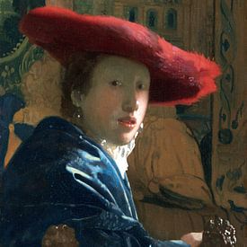 Johannes Vermeer. Meisje met de rode hoed van 1000 Schilderijen