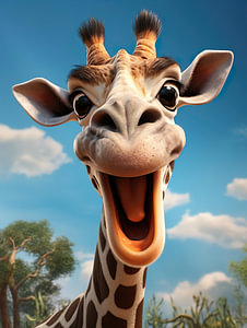 Verspielte Giraffe Kinderzimmer