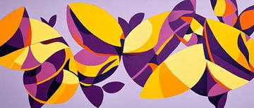 Kleurrijke bladeren in dansend licht Geometrie van de natuur in kleur van Poster Art Shop