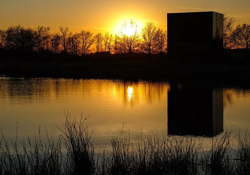 Mysterious cube at sunset. by Stefan Peys