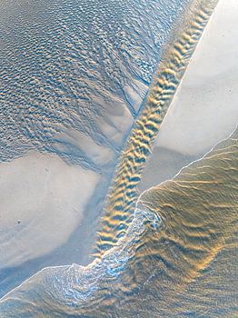 Mer des Wadden : courants, marées et bancs de sable vus du ciel