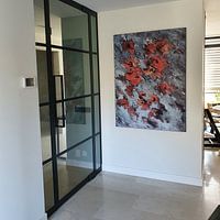 Kundenfoto: Modernes, abstraktes digitales Kunstwerk in Grau Orange von Art By Dominic, als artframe