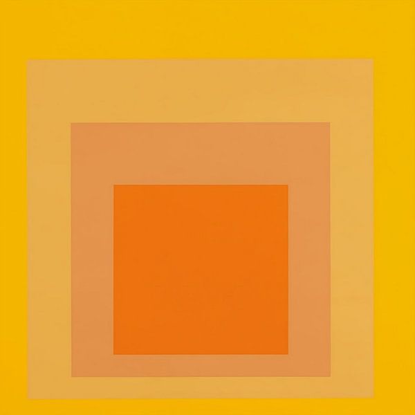 Josef Albers - Hommage an das Quadrat, gelb, orange, 2. hohe Auflösung von Vivanne