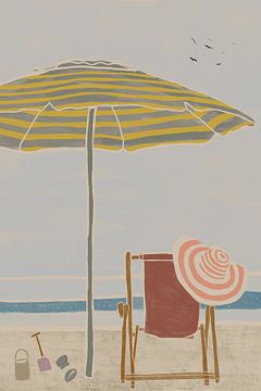 Op het strand - ligstoel van Kunga by The Artcircle