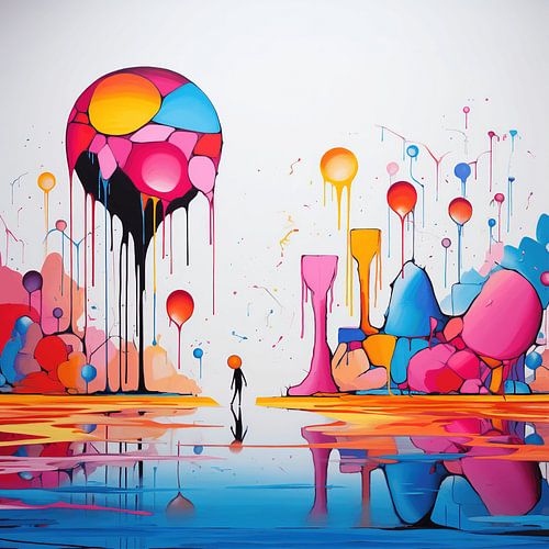 Kleurrijk Abstract Landschap