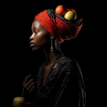 African woman with fruit by The Xclusive Art