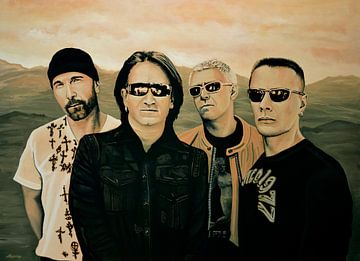 U2 Silver And Gold Schilderij van Paul Meijering