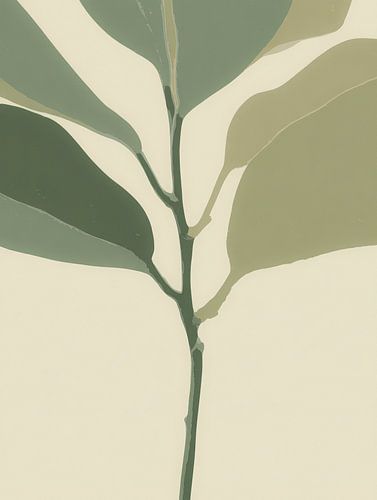 Minimalist plant in soft green tones