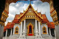 Boeddhisme tempel Wat Benchamabohit in Bangkok Thailand van Dieter Walther thumbnail