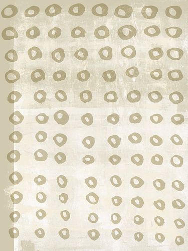 Abstract patroon in beige en wit. Vormen van inktcirkels.