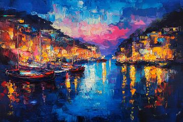 Evening at the harbour by Poster Art Shop