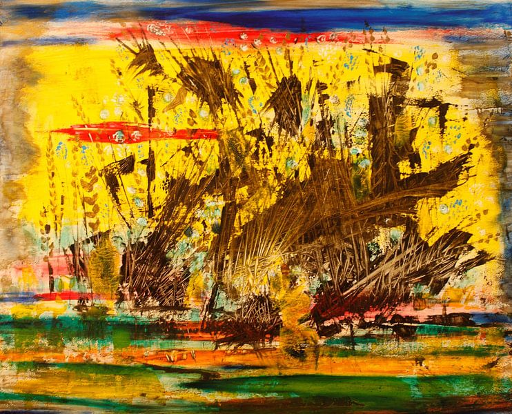 Zon in het moeras. Landschap. van Olesya Rosani