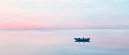 Stille wateren - boot in het ochtendlicht
