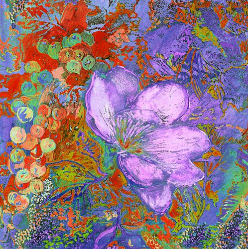 Bloemen Popart met druiven