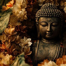 Buddha with flowers decoration by Art & Soul Creations