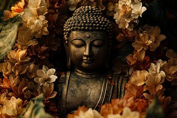 Buddha with flowers decoration by Art & Soul Creations