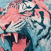 Tiger in Neon Rage Explosive Power in Colour (en anglais) sur Eva Lee