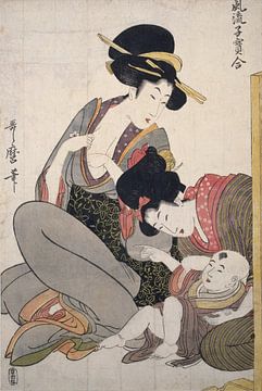 Chichi] = [Sur le point d'allaiter], Kitagawa, Utamaro (1753?-1806), (Artiste), Date de création : c