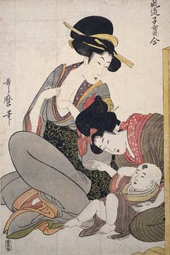 Chichi] = [About to breastfeed], Kitagawa, Utamaro (1753?-1806), (Artist), Date Created: ca. 1793-ca