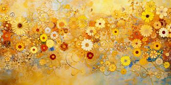Bunte goldene Blumen