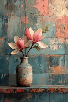 Magnolia Blockwork Blue I - Still life by Studio Ypie