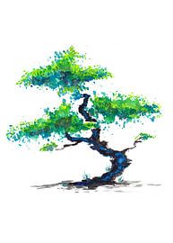 Blauwe bonsai van Sebastian Grafmann