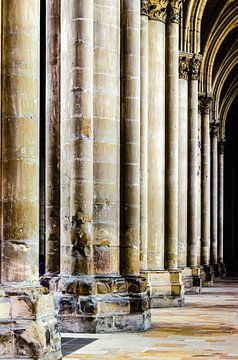 Portico in the Gothic cathedral of Reims France by Dieter Walther