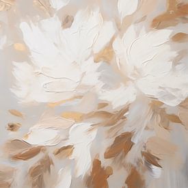 Peinture abstraite et minimaliste représentant des fleurs sur IamHome Studio