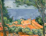 L'Estaque mit roten Dächern, Paul Cézanne von Meesterlijcke Meesters Miniaturansicht