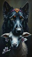 Portret - Beschermer - Hond met lammetje - Tierwelt #9