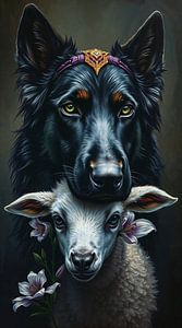 Portrait - Protecteur - Chien avec agneau - Animaux #9