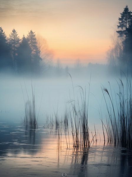 Nebel am Bergsee von fernlichtsicht