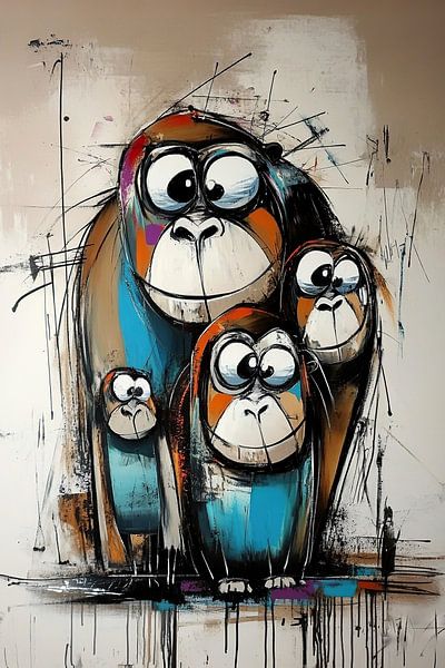 Famille d'animaux par Peintures accrocheuses