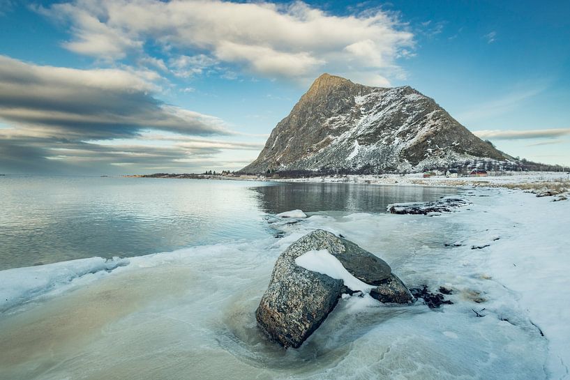 Lofoten winter landschap op Gimsøya eiland tijdens de winter van Sjoerd van der Wal Fotografie