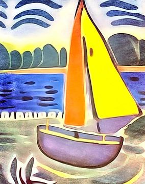 Sailing boat, motif 2 by zam art