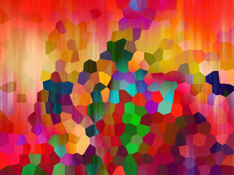 Modern, Abstract Digitaal Kunstwerk in Diverse Kleuren van Art By Dominic